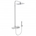 Душ система Ceratherm S200 с термостатен стенен смесител и поставка за душ принадлежности от бяло закалено стъкло - A7332AA